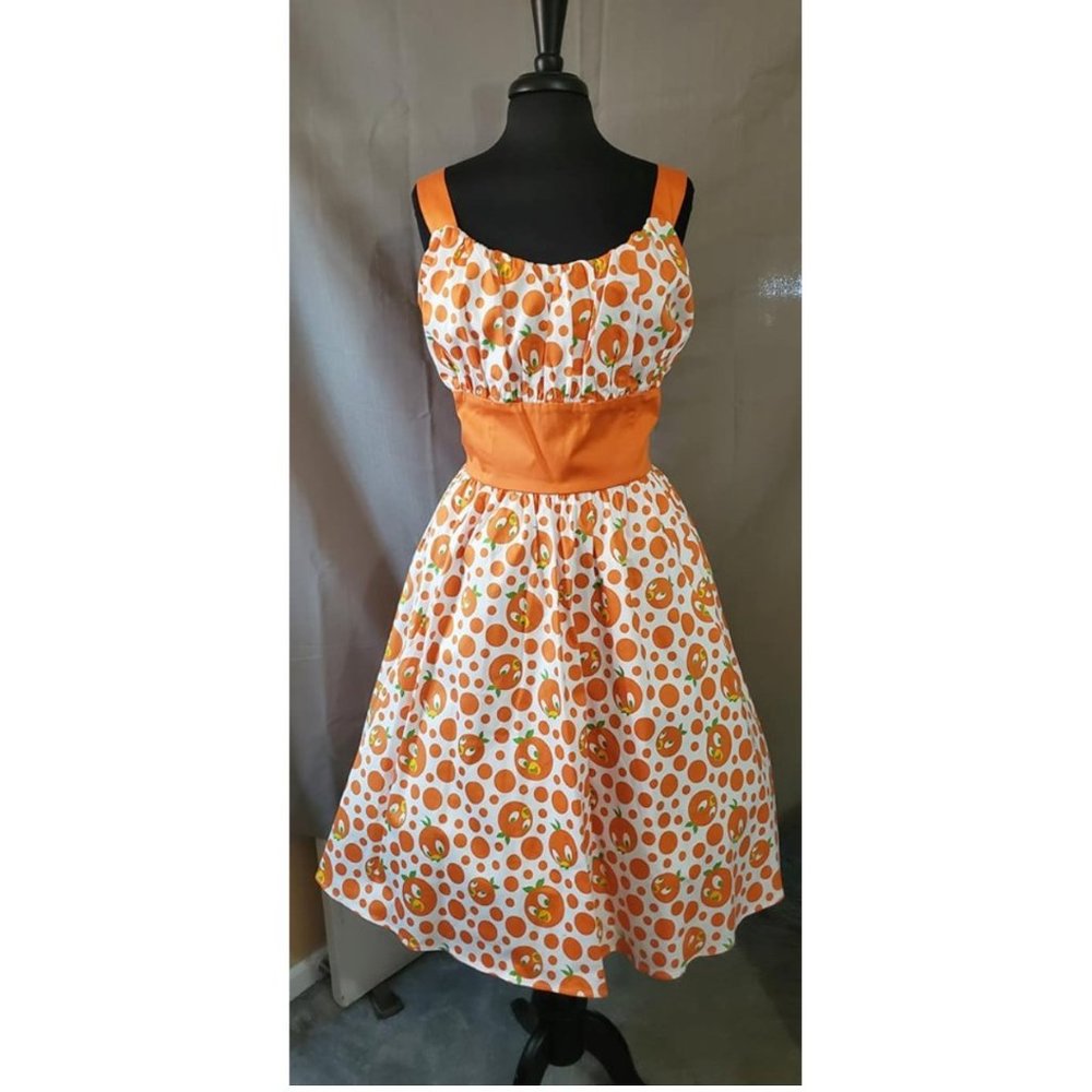 Disney Parks Dress Shop White Orange Bird Dress